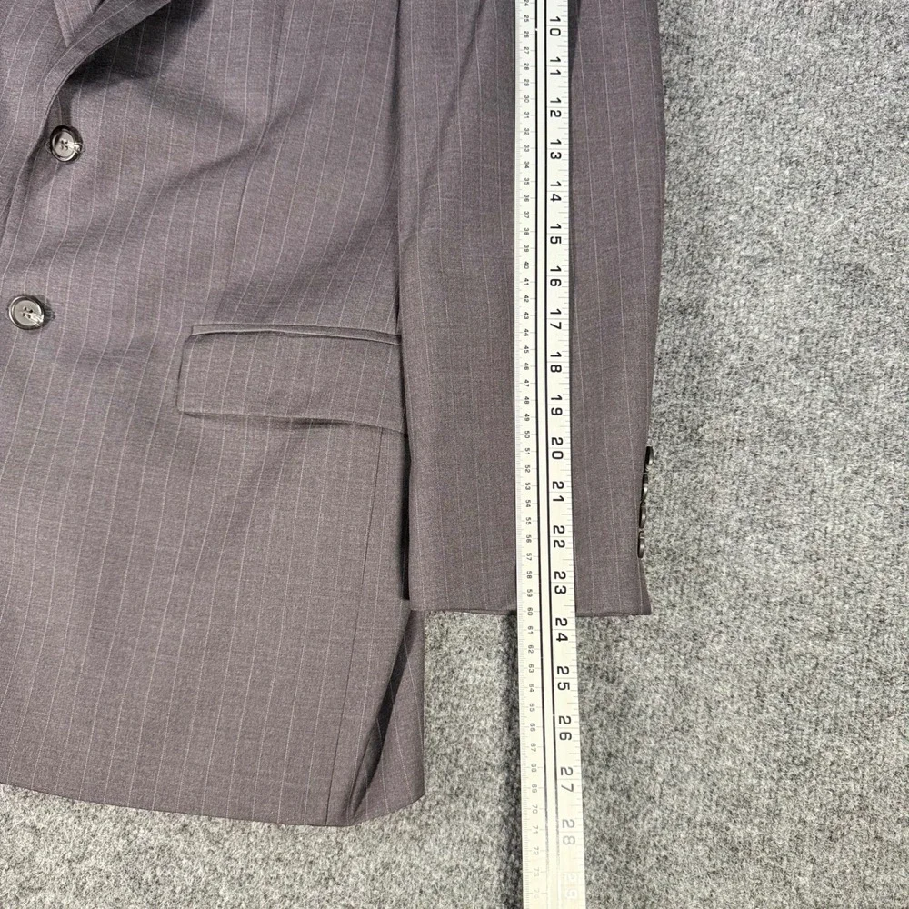 Lauren Ralph Lauren Suit Jacket Blazer Pinstripe Wool 40R Grey Mens Canada